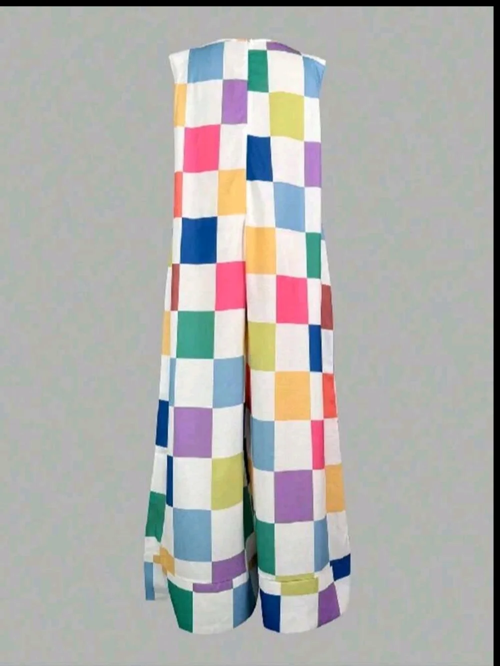 Women's Casual Colorful Plaid Sleeveless Jumpsuit For Resort Summer Elegant - Picture 3 of 4